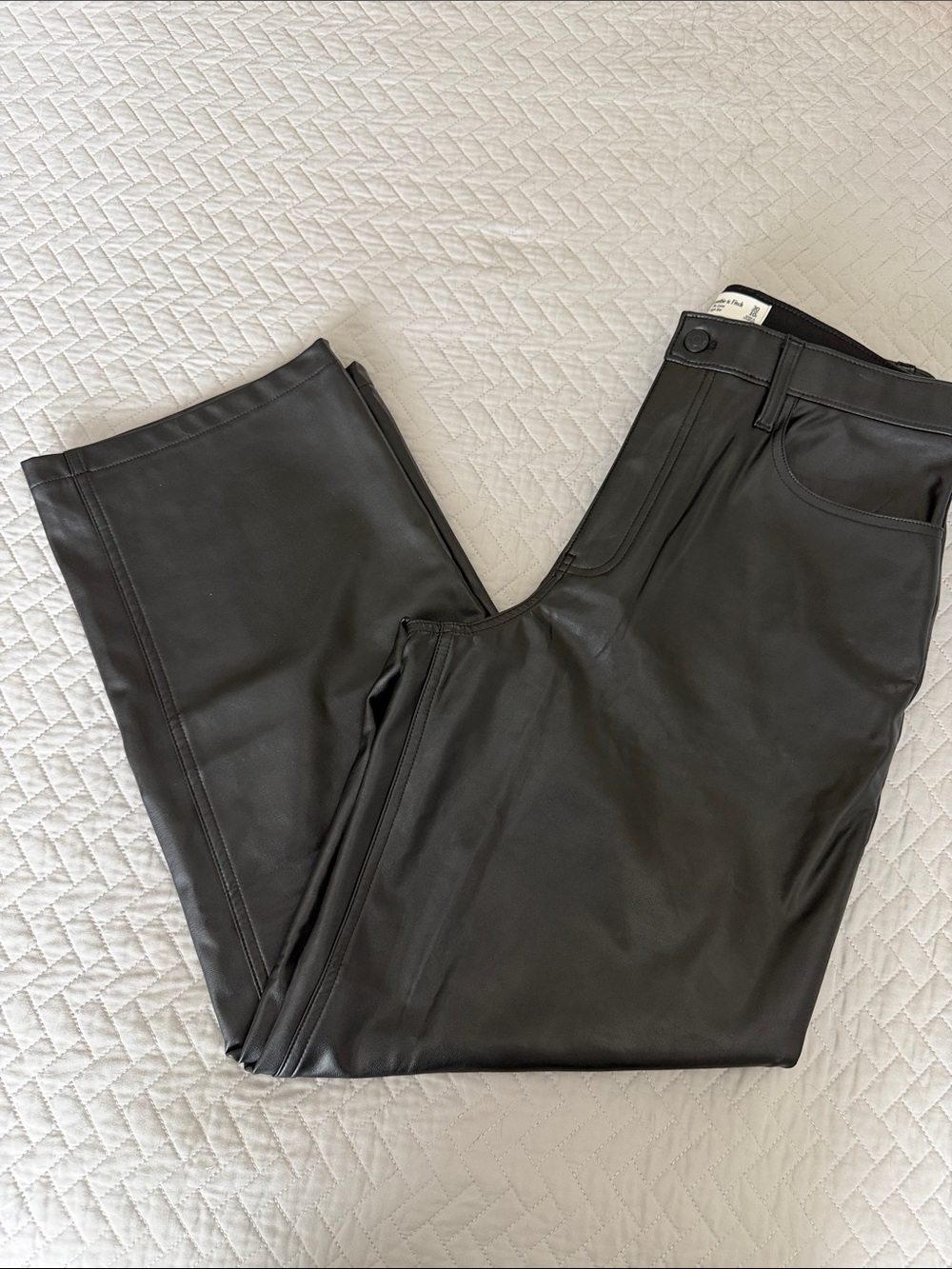 New Abercrombie & Fitch Faux Leather Jeans size 10 short.